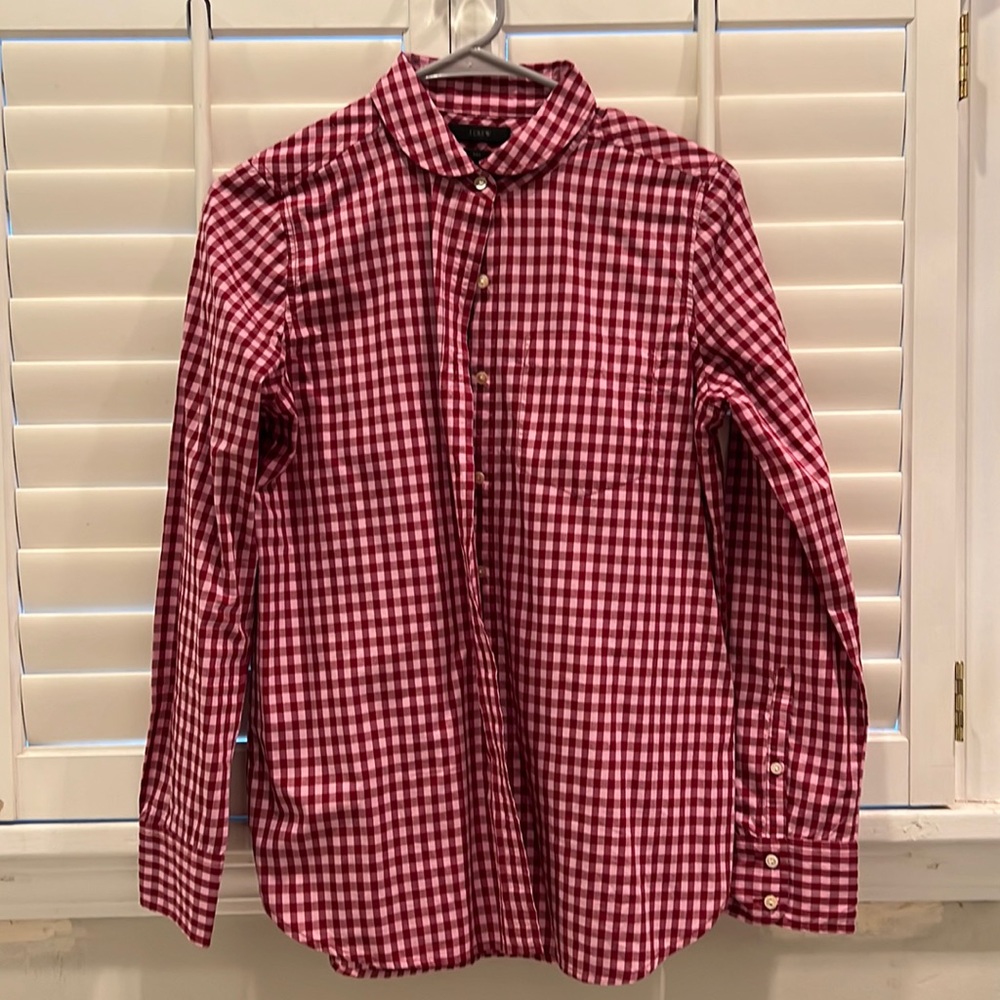 J. Crew | Boy fit gingham shirt size 4 100% cotton